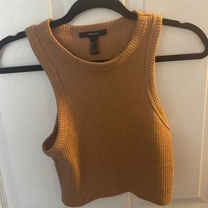 Brown/tan cropped tank top